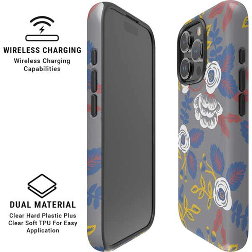 Autumn Grey Floral iPhone 16 Pro Magsafe Impact Case